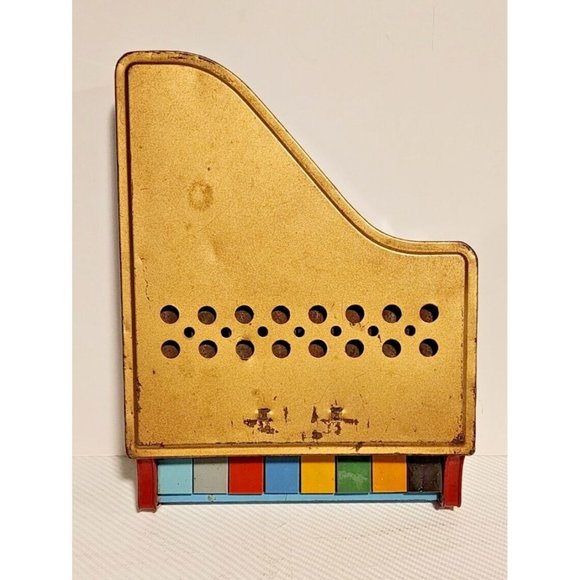 Tudor Metal Tin Piano No Legs Musical Child Kid Toy 8 1/2" x 11" Vintage Music - Picture 2 of 4
